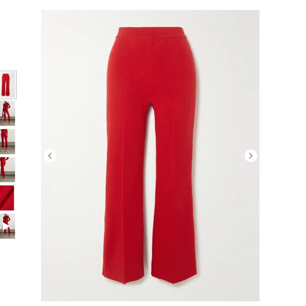 High Sport Red Cropped Kick Flare Pants Large
